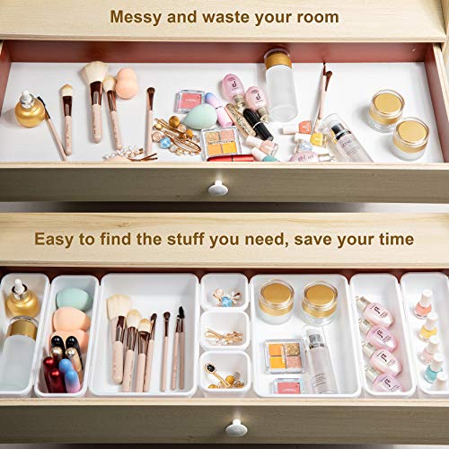 BYCY 18 Pcs White Drawer Organizers Trays Set Drawer Dividers - Image 5