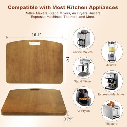 Sliding Tray for Coffee Maker - Solid Wooden Appliance - Image 4