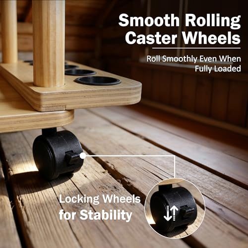 Rush Creek Creations 12-Rod Tackle Cart, Engineered Wood - Image 5