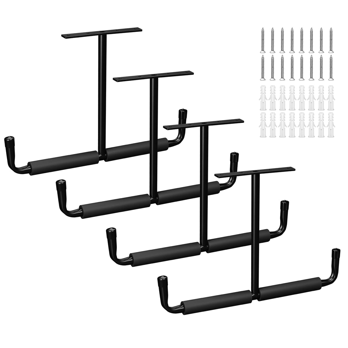 4 Pack Overhead Ceiling Hook Rack, Heavy Duty Ceiling | Garage Storage - Image 1
