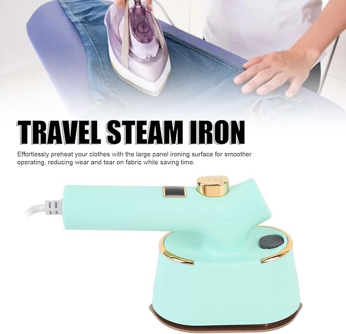 Portable Steam Iron, Mini Garment Steamer Handheld Ironing Machine with 120ml Large Suitable for Travel Home Use (US Plug 110V