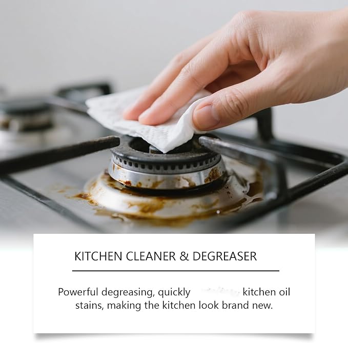 Heavy Oil Stain Cleaner Kitchen,Heavy Duty Kitchen Degreaser Spray, Heavy Oil Cleaner Stain, Oven, Stove, Range Hood, Sink (3PC)