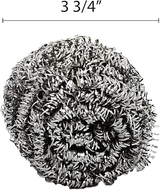 TrueCraftware-100g Stainless Steel Scrubber Ball Set of 12- for Cleaning Dishes Pans Pots Ovens Grills Stainless Steel Metal Scrubber for Kitchen Sinks Cleaning Steel Wool Pads