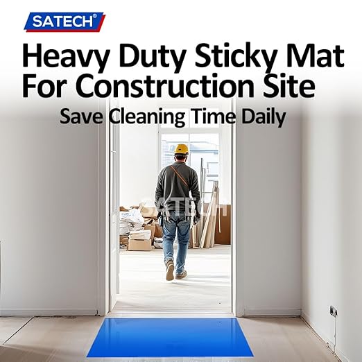 SATECH Tacky Mat,Sticky Mat for Hospital Laboratory Construction Pet 24"x36" Green(4 Mats of 30 Sheets)