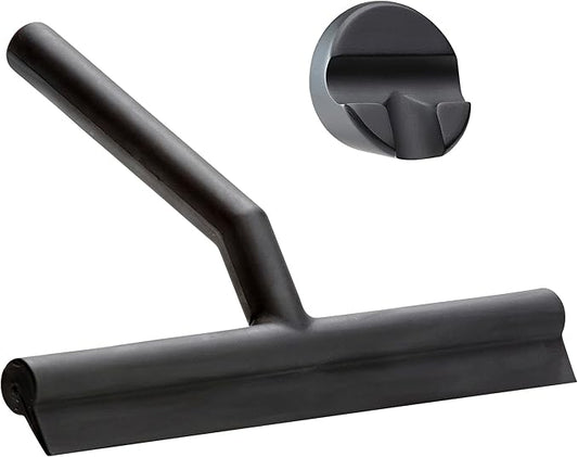 Zone Denmark Effortless Elegance Glass Wiper with Magnetic Holder for Stylish and Convenient Bathroom Maintenance Black, 6.7"x 8.3"inches