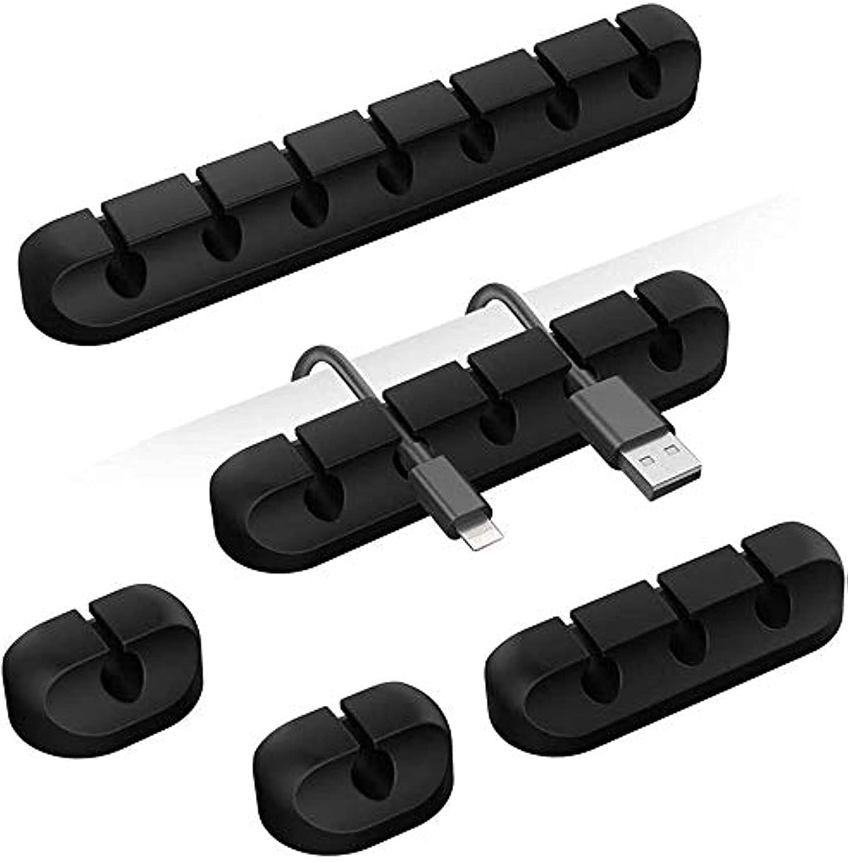 TviewSmart Cord Organizer for Desk, 5 Pack Cord Holders - Image 1