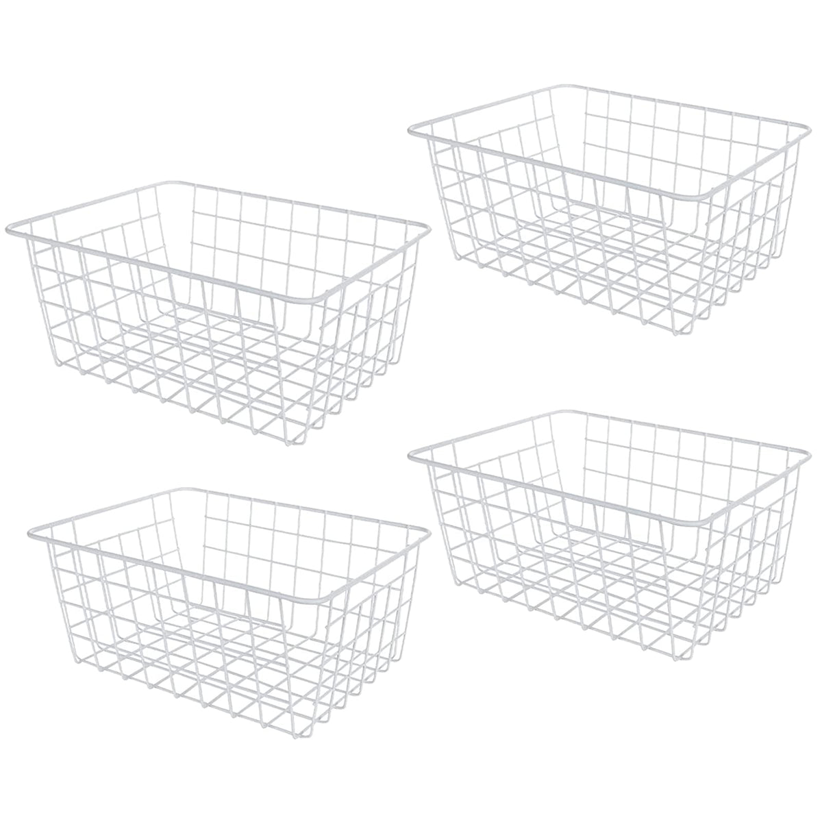 4 Pack Deep Freezer Organizer Bins Stackable Wire Basket - Image 1