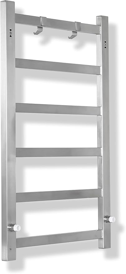Electric Towel Warmer | Super Thin | with Timer & Temperature Multi-Level Adjustments | Hardwired & Plug-in | 6 Bar Brushed Finish
