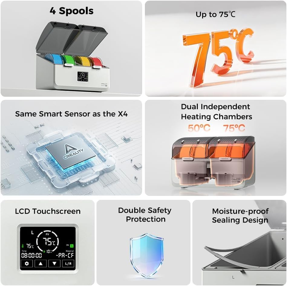 Creality Filament Dryer Box for 4 Spools, Space Pi X4 Lite Dual - Image 3