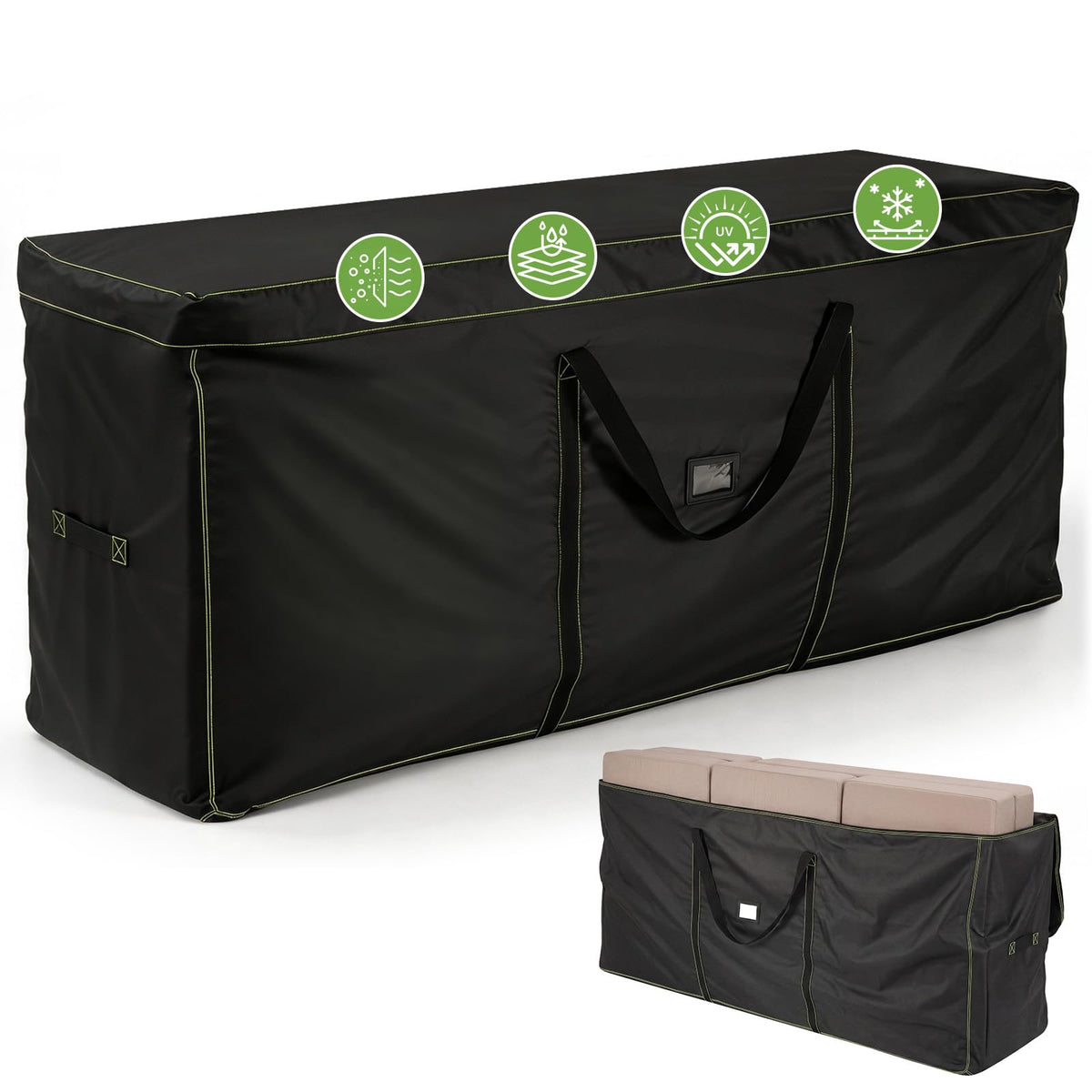 Extra Large Patio Cushion Storage Bag Waterproof 68"x20"x30" - Image 1