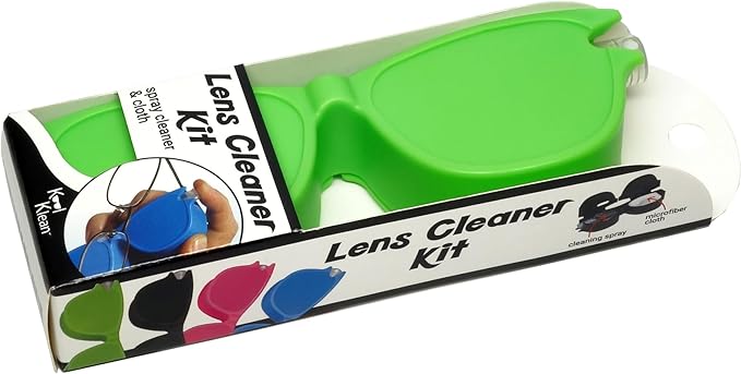 Calabria Kool Klean 4 Pack Eyeglass Lens Cleaner Kit Green/Black 15ml Cleaning Spray, Microfiber Cleaning Cloth Cleaning Kit