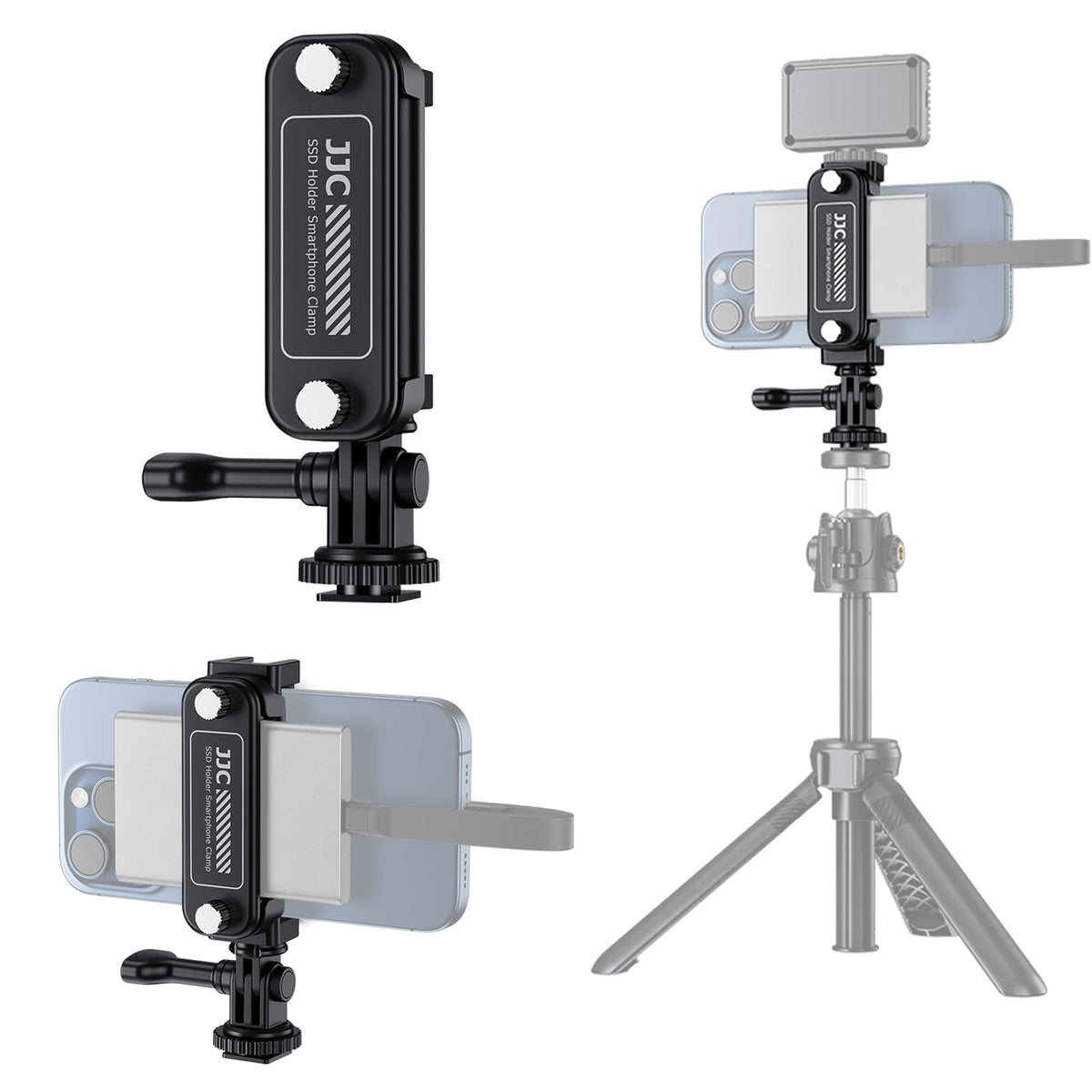 JJC SSD Holder Bracket for Samsung T5 T7 T9, Phone Tripod Mount - Image 1