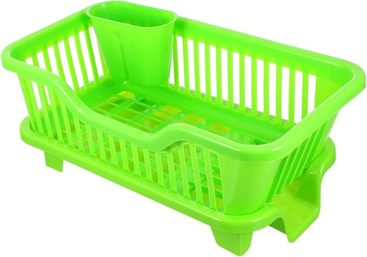 Multifunction Plastic Tableware Holder with Side Drainage Water Draining Cutlery Rack for Kitchen Sink Medium-Sized Bowl and Bottle Organizer Rack Easy to Clean and Use