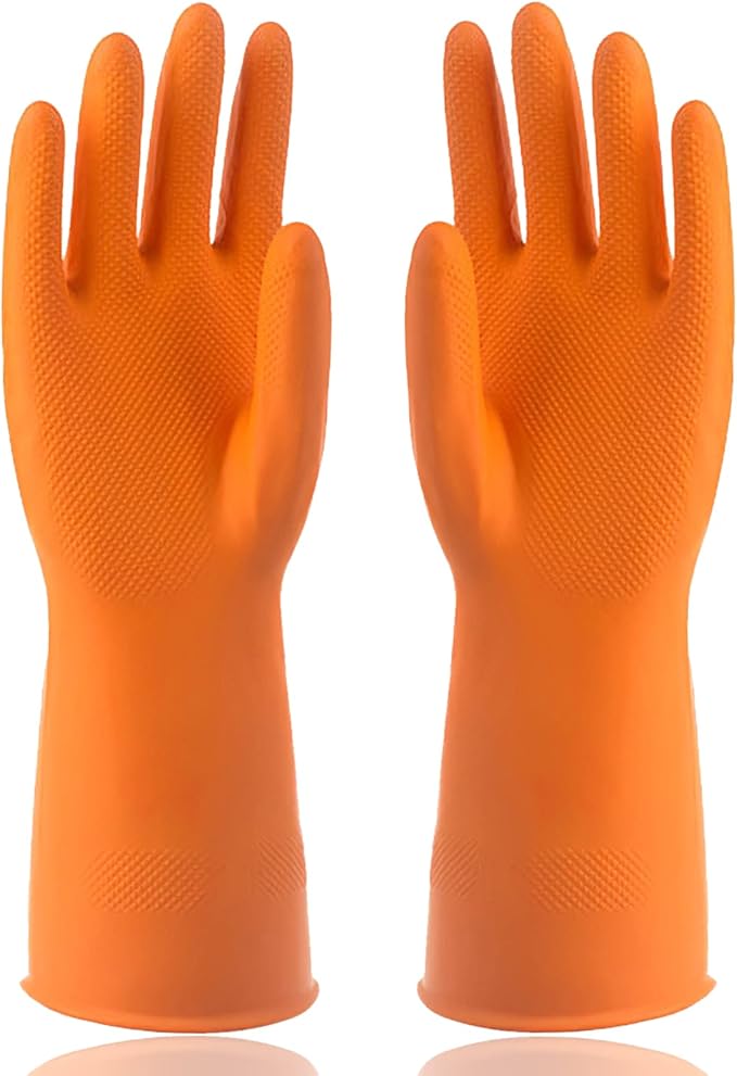 Sibba 1 Pairs Rubber Gloves Dishwashing Kitchen Dish Clean Wash Household Dishwasher Heavy Duty Bathroom Gardening