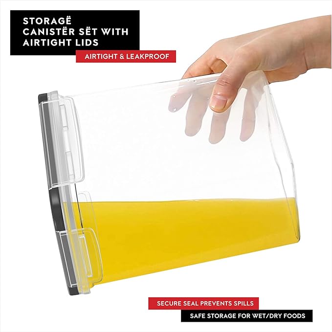DWËLLZA KITCHEN 4 Pack Cereal Containers Storage - 17 oz Olive Oil Dispenser Bottle & 6 oz Glass Olive Oil Sprayer