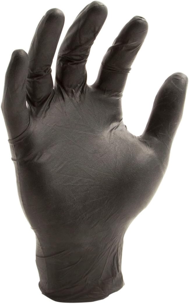 NTG-05-012 Disposable Black Nitrile Gloves (Latex Free), XX-Large