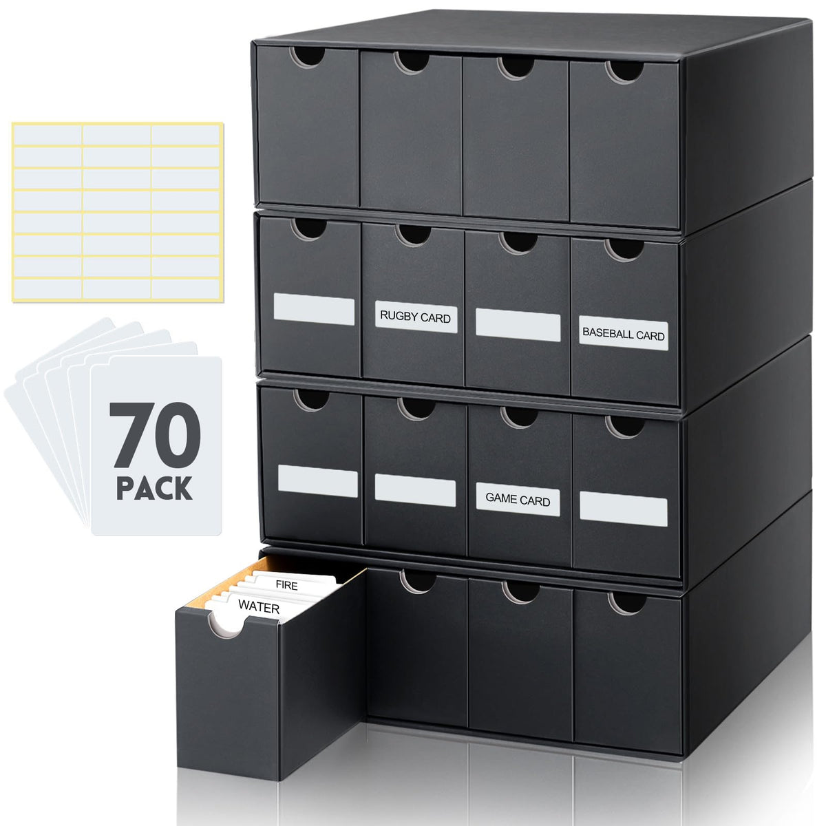 Cholemy Trading Card Storage Box Card Organizer, 4 Row - Image 1
