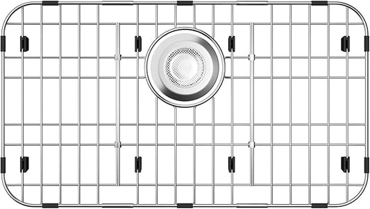23’’ x 13’’ Sink Protectors for Kitchen Sink, Stainless Steel Kitchen Sink Protector, Sink Grate for Bottom of Kitchen Sink with Rear Drain, Sink Grid for Single Bowl Kitchen Sink