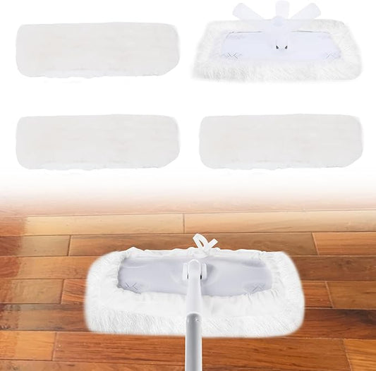 360° Adjustable Lambswool Applicator Kit, Extendable Lambskin Deck Stain Applicator with 4 Lambs Wool Refill Pads,Wood Stain Applicator for Wood Deck,Fence,Floor Wax Staining