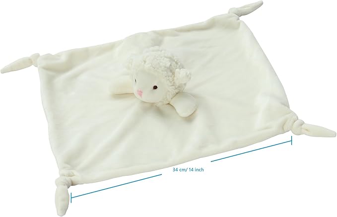 CREVENT Baby Welcome Gift Set Storage Basket with 2 Blankets+ 1 Security Blanket + 1 Taggie + 1 Gift Bag with Ribbon (Ivory)