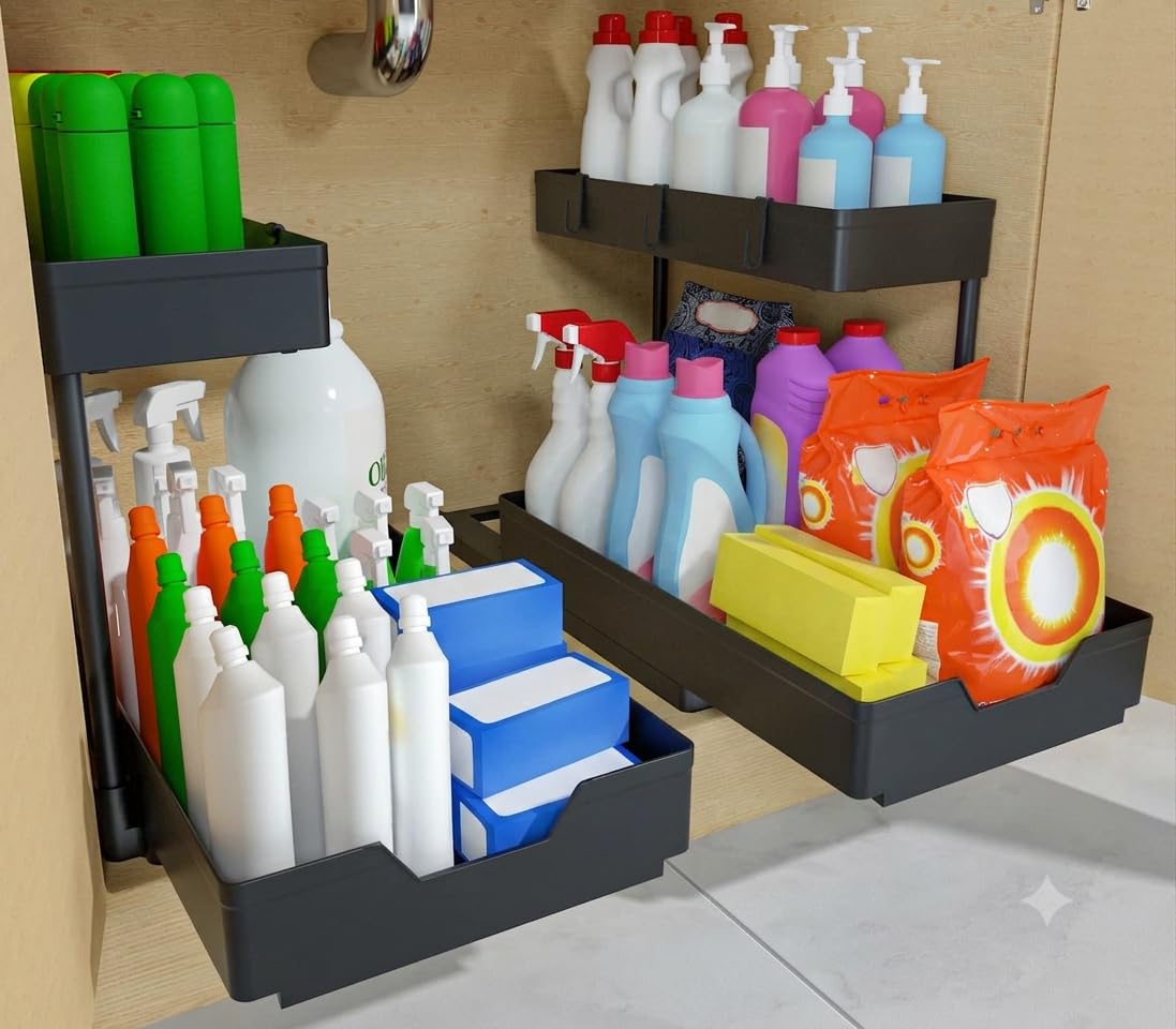 NATURE'S SOURCE 2 Pack Under Sink Organizer 2 Tier S | All Products - Image 1