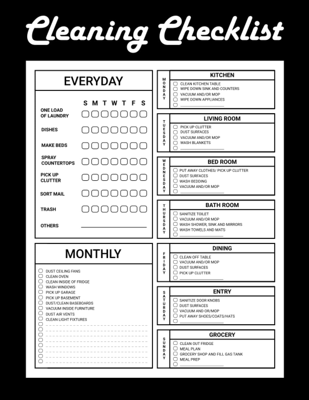 Cleaning Checklist: Daily Weekly and Monthly Cleaning Schedule - Image 2