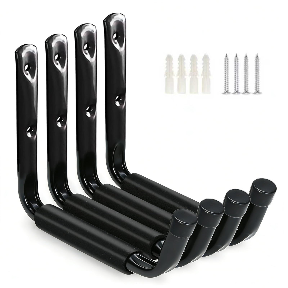 Black Duty Garage Wall Hooks: Alloy Steel with Rustproof - Image 1