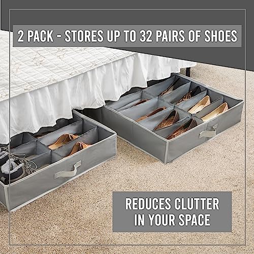 Under Bed Shoe Storage Organizer, 2 Pack of 16 Pairs Storage - Image 6