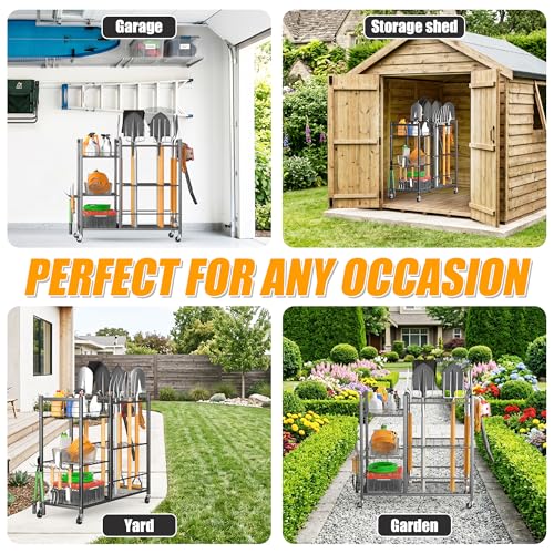 Ultrawall Garden Tool Organizer with Wheels, Yard Tool Storage - Image 7