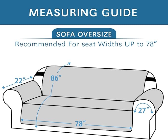 H.VERSAILTEX Sofa Slipcover for Dog/Cat/Pets Sofa Cover Quilted Furniture Protector with Non Slip Elastic Strap Water Resistant Sofa Cover Couch Cover Seat Width to 78"(Oversized Sofa, Brown/Beige)