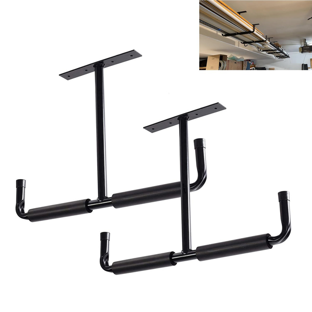 Overhead Garage Storage Hooks,Heavy Duty Ceiling Mounted - Image 1
