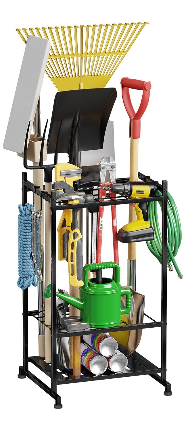Garden Tool Organizer with Leveling Feet, Yard Tool Tower - Image 1