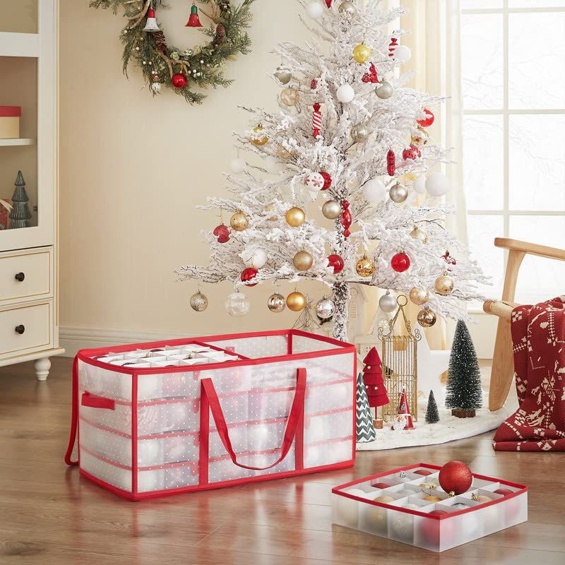 SONGMICS Large Christmas Ornament Storage Box, with 128 Slots - Image 3