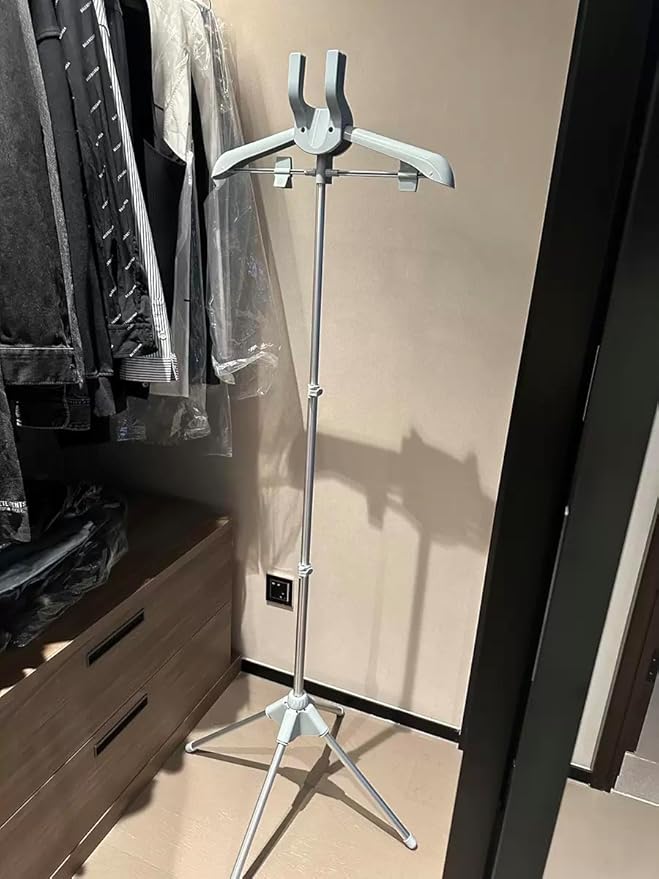 Grey Steamer Hanger Stand, Garment Hanger for Steaming Clothes, Drying Rack,Coat Rack, Fabric Ironing Steamers Bracket for Suit, Pants, Coat
