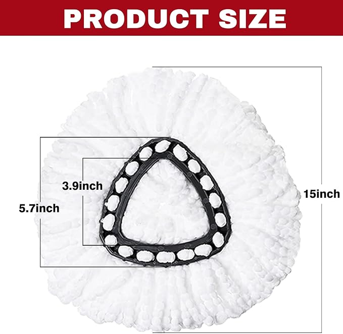 10 Pack Spin Mop Replacement Heads, Mop Replace Head Easywring 1-Tank System, Mop Head Replacement for Hardwood Floor Cleaning, Machine Washable and Easy to Replace