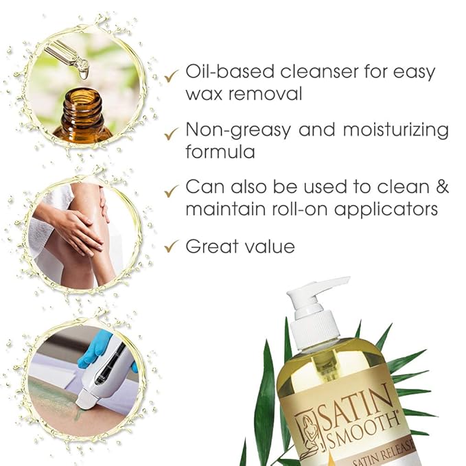Satin Smooth Satin Release Wax Residue Remover Oil, Post-Wax Treatment Fast-Dissolving, 16 oz, 1-pack