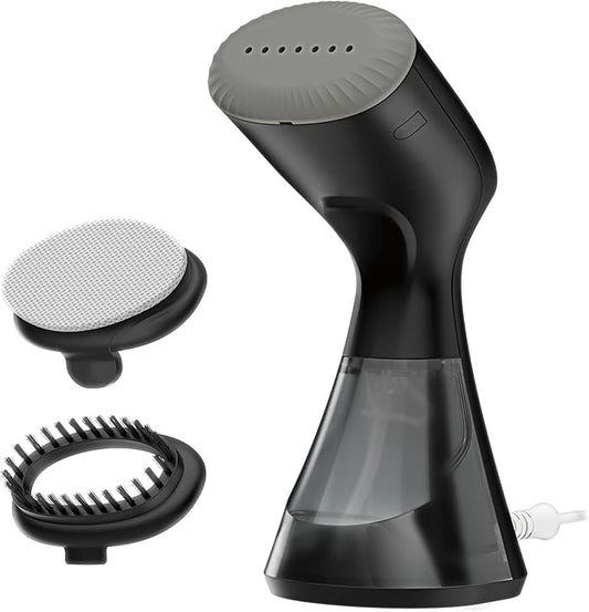 Conair Handheld Garment Steamer for Clothes, Compact Fabric Steamer for Home or Travel, Quick 30-Second Heat-Up, 10-Minute Continuous Steam, Includes Bristle Brush & Delicates Bonnet, Black, GS81