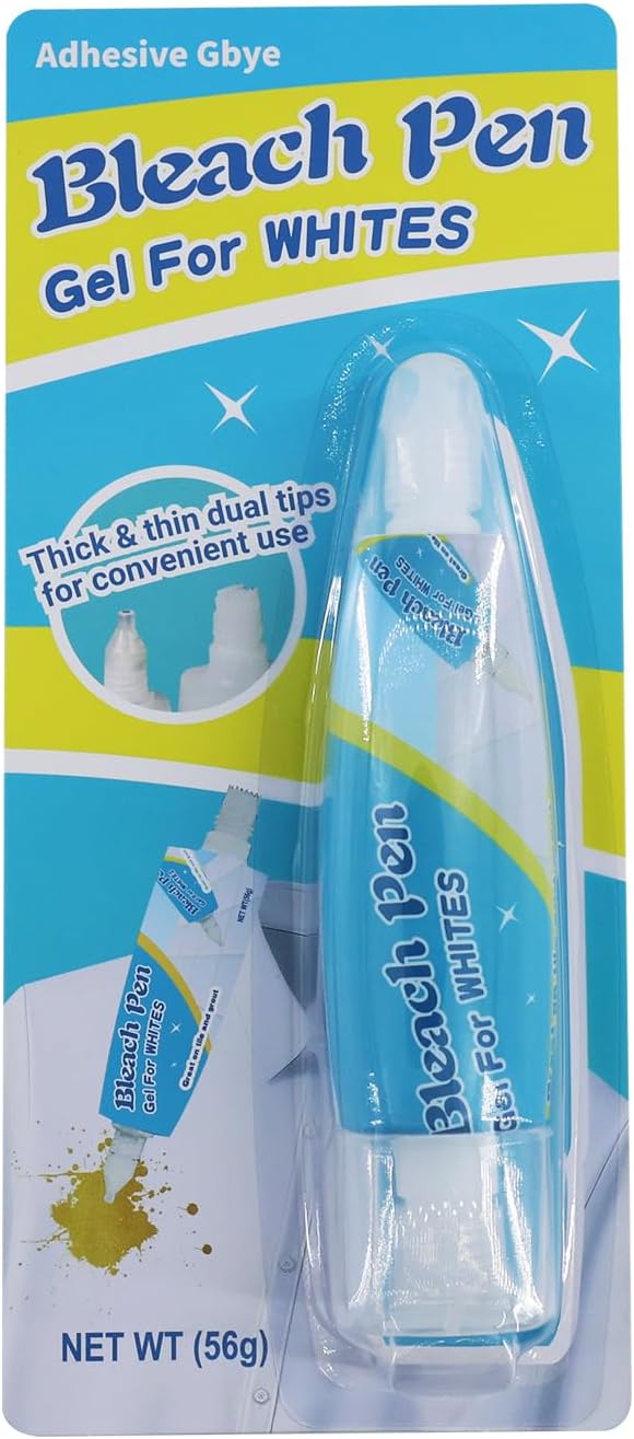 Bleach Pen For Clothing, Bleach Pen, Stain Remover Pen, Instant Travel Stain Cleaner for Clothes, Food, Wine, Coffee, Makeup, Clothing Bleached DIY Design, Portable & Easy Use（1 pack
