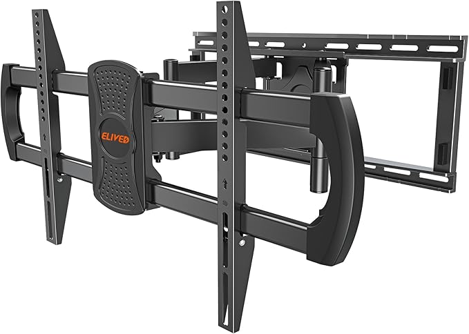 ELIVED Heavy Duty TV Wall Mount for Most 42"-90" TV Up to 200 LBS, Max VESA 800x400mm, Pre-Assembled Wall Mount Bracket, Full Motion Swivel tv Mount Fits 24"/18"/16" Wood Studs, YD3028