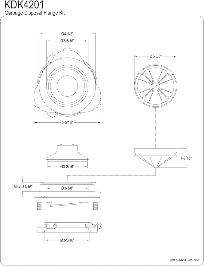 Kingston Brass KDK4201 Made to Match Garbage Disposal Splash Guard, Polished Stainless Steel/Polished Chrome