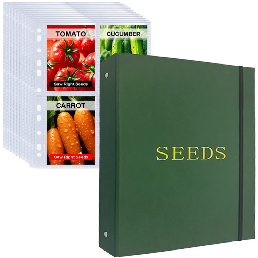 Seed Storage Organizer Binder,3 Ring Seed Packet Organizer - Image 1