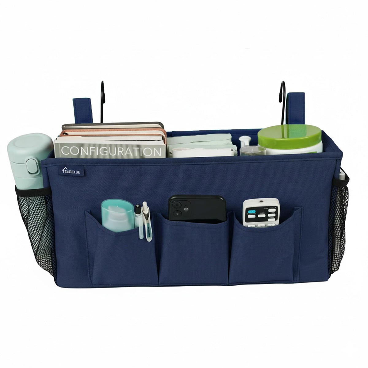 Surblue Bedside Organizer with Hook Bedside Caddy Hanging Storage - Image 1
