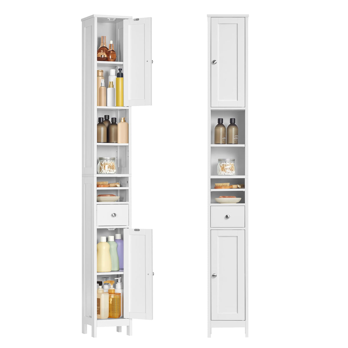 VASAGLE Tall Bathroom Cabinet, Slim Freestanding - Image 1