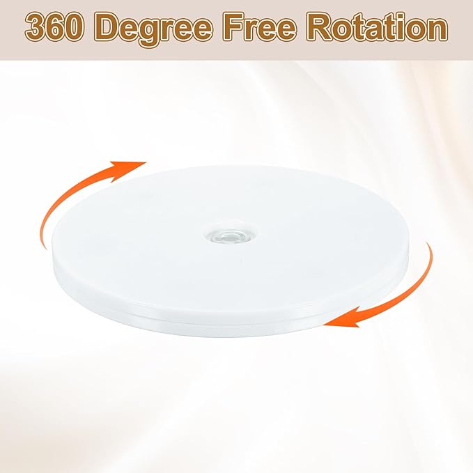 uxcell 2Pack Acrylic Lazy Susan Turntable, 6" Spinner Lazy Susan Turntable Organizer, Acrylic Ball Bearing Rotating Tray for Pantry Spice Rack Decorating, White