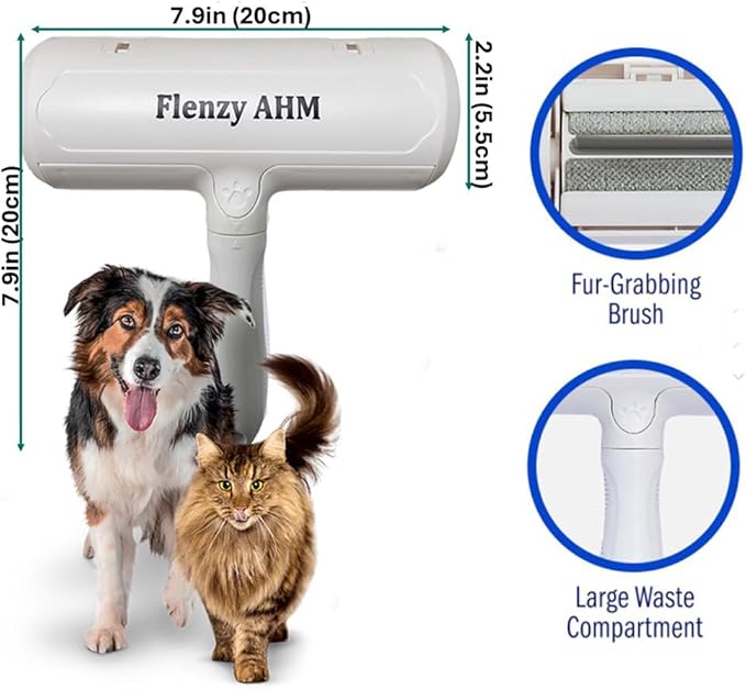 Pet Hair Remover Tool, Reusable Lint Roller Brush for Cat and Dog Hair and Fur Remover from Sofa, Couch, Furniture, Carpet, Bedding, Clothes and Car Seat. Waterproof, Portable and Easy to Clean-Grey
