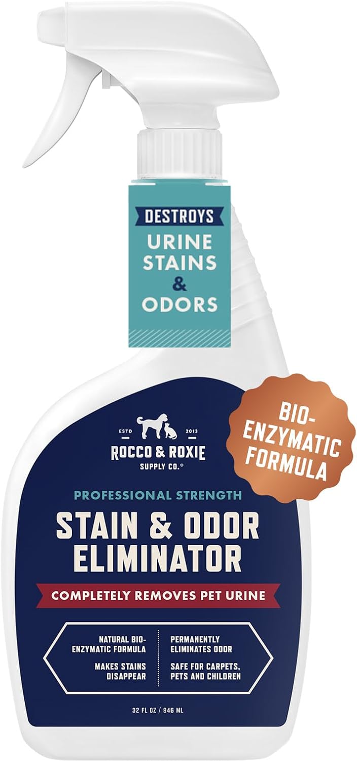 Rocco & Roxie Enzyme Pet Stain & Odor Eliminator – Professional Strength Carpet Cleaner Spray (32 oz) | Fixory911