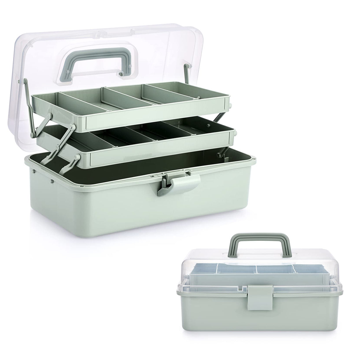 BTSKY 3-Layer Plastic Dividing Storage Box Craft Organizer - Image 1
