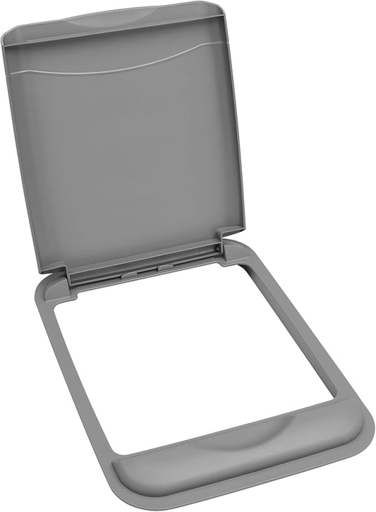 Rev-A-Shelf 50 Qt Under Sink Garbage Can Lid for Base Kitchen and Bathroom Cabinet, Replacement Plastic Trash Bin Lid Only, Silver, RV-50-LID-17-1-40