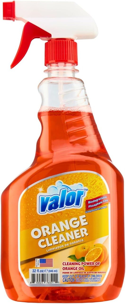 Valor All-Purpose Cleaner with Trigger Sprayer, 32 fl oz – Powerful Degreaser, Multi-Surface Use, Biodegradable Formula, Made in USA (32 Fl Oz (Pack of 1))