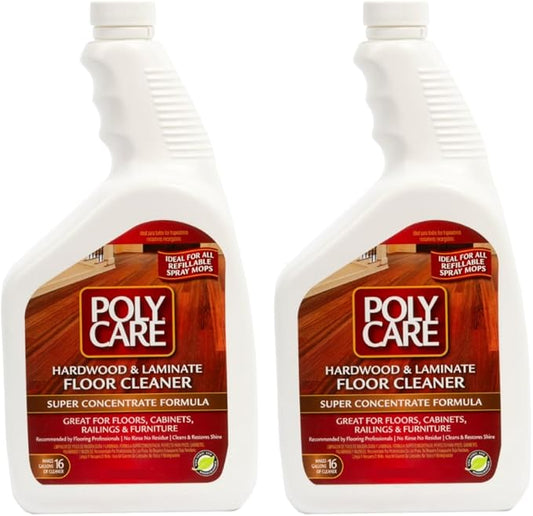 Hardwood Floor Cleaner Super Concentrate - 40 Fl Oz (2 Pack) - Fresh- Dilute Concentrate with Water for Spray Mops and Spray Bottles - Residue-Free Floor Cleaning Solution
